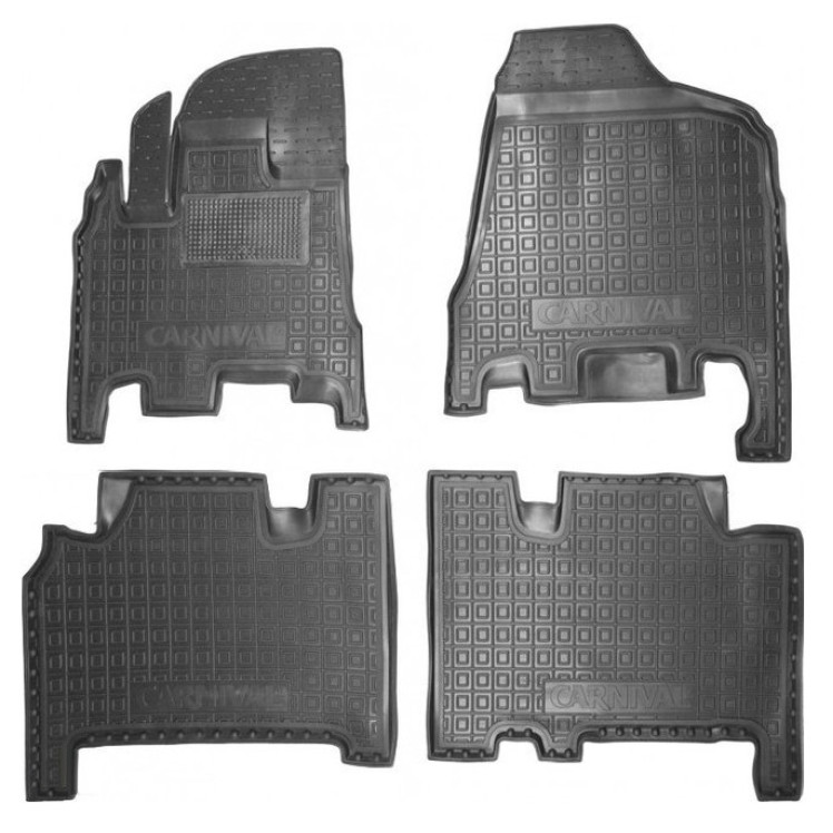 Килимки в салон гумові Kia Carnival 2006-2014 АКПП перший та другий ряд Avto-Gumm