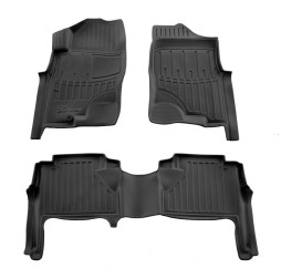 3D Коврики в салон резиновые Nissan Navara 2005-2021 (D40) (левый руль) 3шт Stingray des 2020