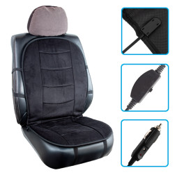 Накидка на сидения с подогревом (регулятор) ZL018 BK черная (102x46см) Vitol