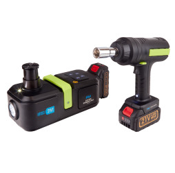 Домкрат автомобильный электрогидравлический Vitol 2т HF053 + гайковерт 420Nm с 2-мя аккумулят 21В