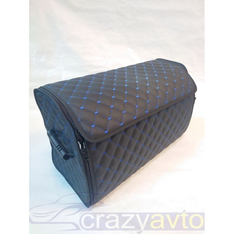 Органайзер саквояж у багажник AvtoBag 50/30/30 чорний/синя нитка блискавка