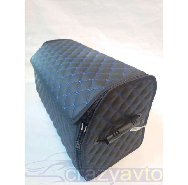 Органайзер саквояж у багажник AvtoBag 50/30/30 чорний/синя нитка блискавка