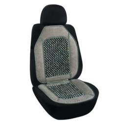 Накидка на сидения массажер (круглая косточка+лен) 100x47см серая Elegant EL 100 653