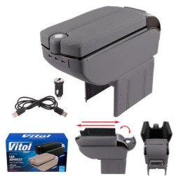 Подлокотник VITOL 7USB HJ48020G серый