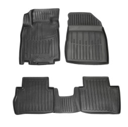 3D Коврики в салон резиновые Nissan Tiida 2004-2011 2шт передние Stingray des 2020