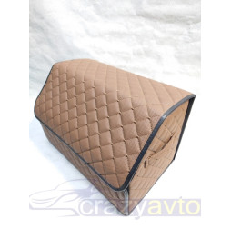 Органайзер саквояж в багажник CrazyBag 50/30/30  темно коричневый/т.кор нитка липучка