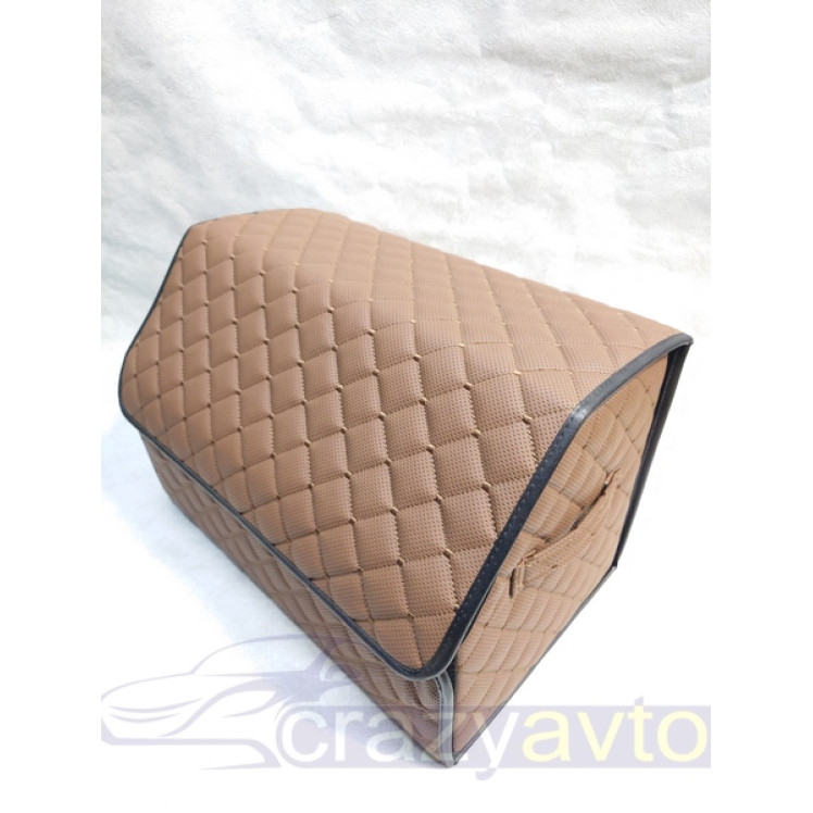 Органайзер саквояж в багажник CrazyBag 50/30/30  темно коричневый/т.кор нитка липучка